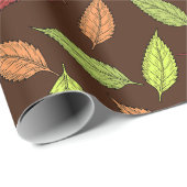 patroon van bladeren, kleurrijke bladeren, herfstb cadeaupapier (Rol Hoek)