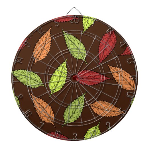 patroon van bladeren, kleurrijke bladeren, herfstb dartbord (Voorkant)
