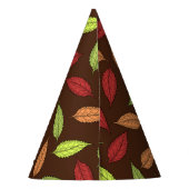 patroon van bladeren, kleurrijke bladeren, herfstb feesthoedjes (Achterkant)