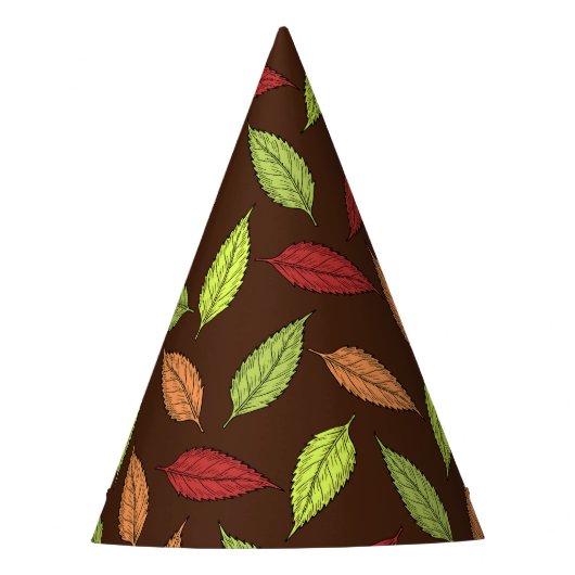 patroon van bladeren, kleurrijke bladeren, herfstb feesthoedjes (Voorkant)