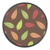 patroon van bladeren, kleurrijke bladeren, herfstb hockey puck (Voorkant)