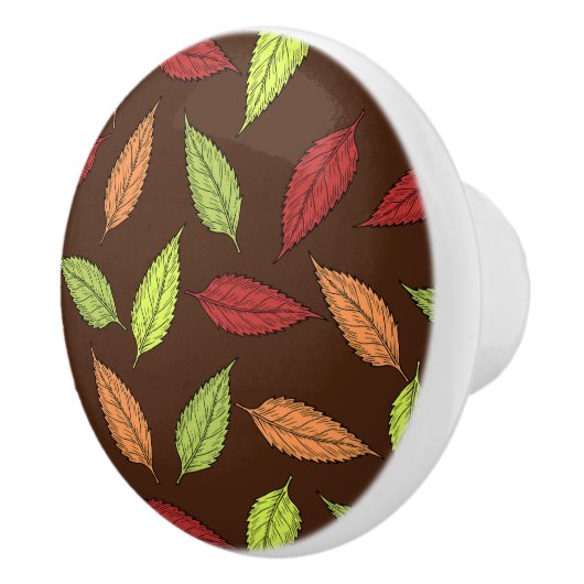 patroon van bladeren, kleurrijke bladeren, herfstb keramische knop (Rechts)