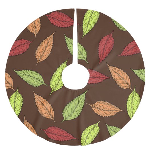 patroon van bladeren, kleurrijke bladeren, herfstb kerstboom rok (Voorkant)