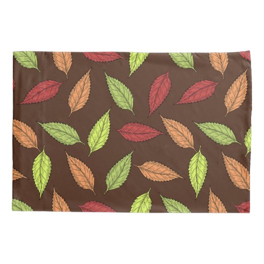 patroon van bladeren, kleurrijke bladeren, herfstb kussensloop (Achterkant)