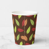 patroon van bladeren, kleurrijke bladeren, herfstb papieren bekers (Rechts)