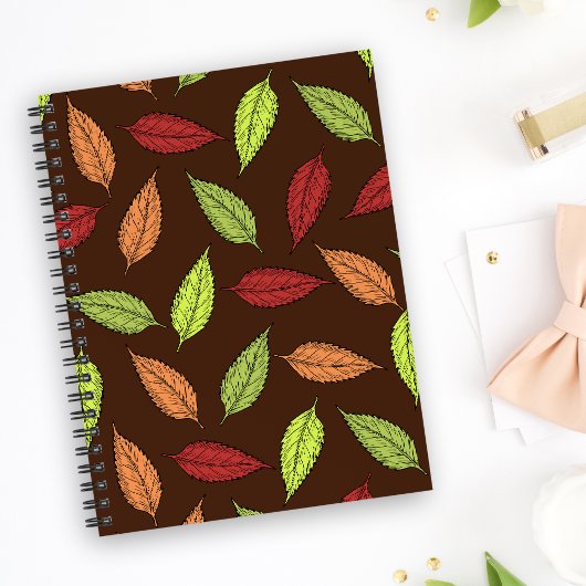 patroon van bladeren, kleurrijke bladeren, herfstb planner