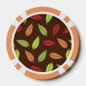 patroon van bladeren, kleurrijke bladeren, herfstb poker chips (Achterkant)