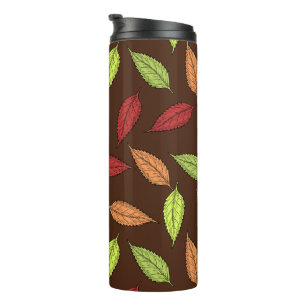 patroon van bladeren, kleurrijke bladeren, herfstb thermosbeker