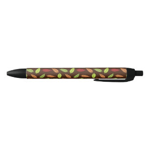 patroon van bladeren, kleurrijke bladeren, herfstb zwarte inkt pen