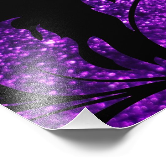 patroon van bladeren, Paarse bladeren, glitterblad Foto Afdruk (Hoek)