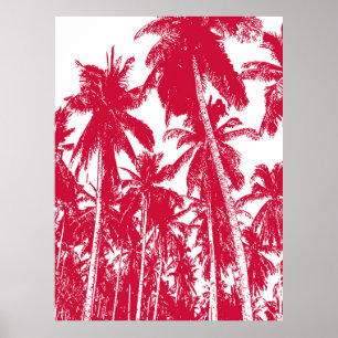 Patroon van bladeren. Tropische palmbomen Poster