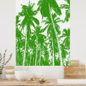 Patroon van bladeren. Tropische palmbomen Poster (Keuken)