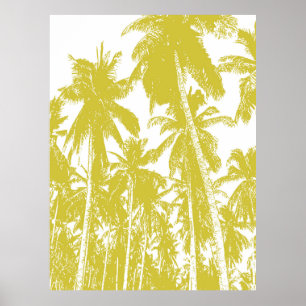 Patroon van bladeren. Tropische palmbomen Poster