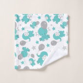 Patroon van blauw-olifantenblauw, luifaantjes, ste bad handdoek (Wasdoekje)