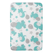 Patroon van blauw-olifantenblauw, luifaantjes, ste badmat (Voorkant Verticaal)
