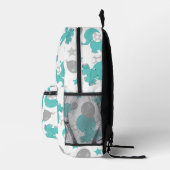 Patroon van blauw-olifantenblauw, luifaantjes, ste bedrukte rugzak (Rechts)