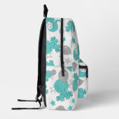 Patroon van blauw-olifantenblauw, luifaantjes, ste bedrukte rugzak (Links)