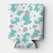 Patroon van blauw-olifantenblauw, luifaantjes, ste blikjeskoeler (Voorkant)