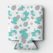 Patroon van blauw-olifantenblauw, luifaantjes, ste blikjeskoeler (Achterkant)