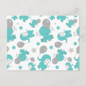 Patroon van blauw-olifantenblauw, luifaantjes, ste briefkaart (Voorkant)