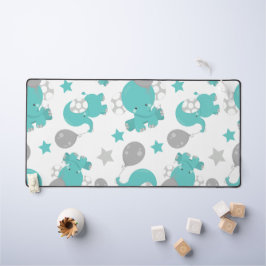 Patroon van blauw-olifantenblauw, luifaantjes, ste bureaumat