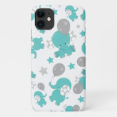 Patroon van blauw-olifantenblauw, luifaantjes, ste Case-Mate iPhone case (Achterkant)