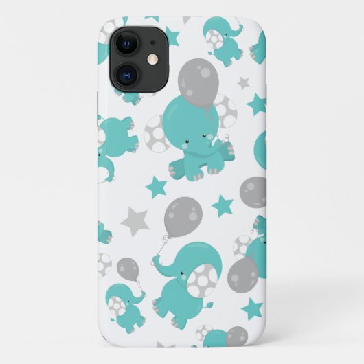 Patroon van blauw-olifantenblauw, luifaantjes, ste Case-Mate iPhone case (Achterkant)