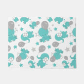 Patroon van blauw-olifantenblauw, luifaantjes, ste deurmat (Voorkant)