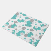 Patroon van blauw-olifantenblauw, luifaantjes, ste deurmat (Schuin)