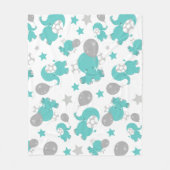 Patroon van blauw-olifantenblauw, luifaantjes, ste fleece deken (Voorkant)