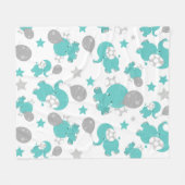 Patroon van blauw-olifantenblauw, luifaantjes, ste fleece deken (Voorkant (Horizontaal))