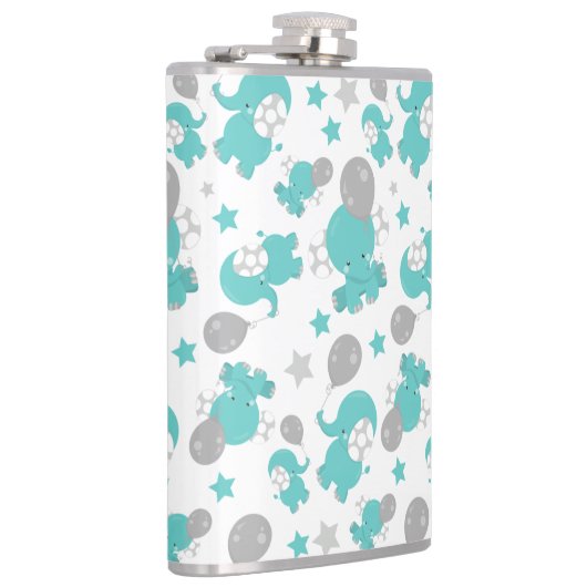 Patroon van blauw-olifantenblauw, luifaantjes, ste heupfles (Rechts)