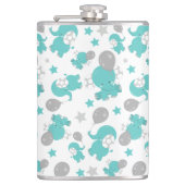 Patroon van blauw-olifantenblauw, luifaantjes, ste heupfles (Voorkant)