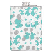 Patroon van blauw-olifantenblauw, luifaantjes, ste heupfles (Achterkant)