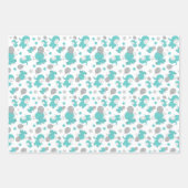 Patroon van blauw-olifantenblauw, luifaantjes, ste inpakpapier vel (Voorkant 3)