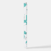 Patroon van blauw-olifantenblauw, luifaantjes, ste iPhone hoesje (Rechterkant)