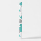 Patroon van blauw-olifantenblauw, luifaantjes, ste iPhone hoesje (Linkerkant)