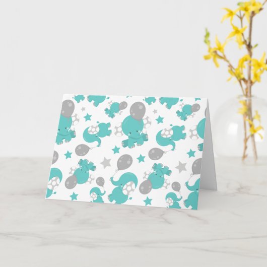 Patroon van blauw-olifantenblauw, luifaantjes, ste kaart (Gele Bloem)