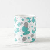 Patroon van blauw-olifantenblauw, luifaantjes, ste koffiemok (Center)