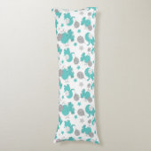 Patroon van blauw-olifantenblauw, luifaantjes, ste lichaamskussen (Voorkant Verticaal)