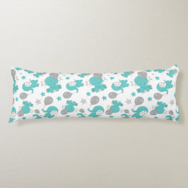 Patroon van blauw-olifantenblauw, luifaantjes, ste lichaamskussen