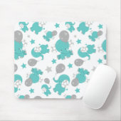 Patroon van blauw-olifantenblauw, luifaantjes, ste muismat (Met muis)