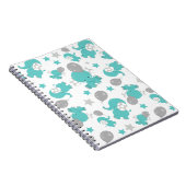 Patroon van blauw-olifantenblauw, luifaantjes, ste notitieboek (Rechterzijde)