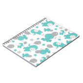 Patroon van blauw-olifantenblauw, luifaantjes, ste notitieboek (Linkerzijde)