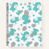Patroon van blauw-olifantenblauw, luifaantjes, ste notitieboek (Voorkant)