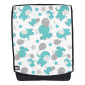 Patroon van blauw-olifantenblauw, luifaantjes, ste rugtassen (Voorkant)