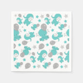 Patroon van blauw-olifantenblauw, luifaantjes, ste servet (Voorkant)