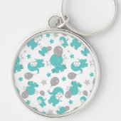 Patroon van blauw-olifantenblauw, luifaantjes, ste sleutelhanger (Voorkant)