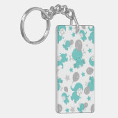 Patroon van blauw-olifantenblauw, luifaantjes, ste sleutelhanger (Voorkant Links)