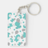 Patroon van blauw-olifantenblauw, luifaantjes, ste sleutelhanger (achterkant)